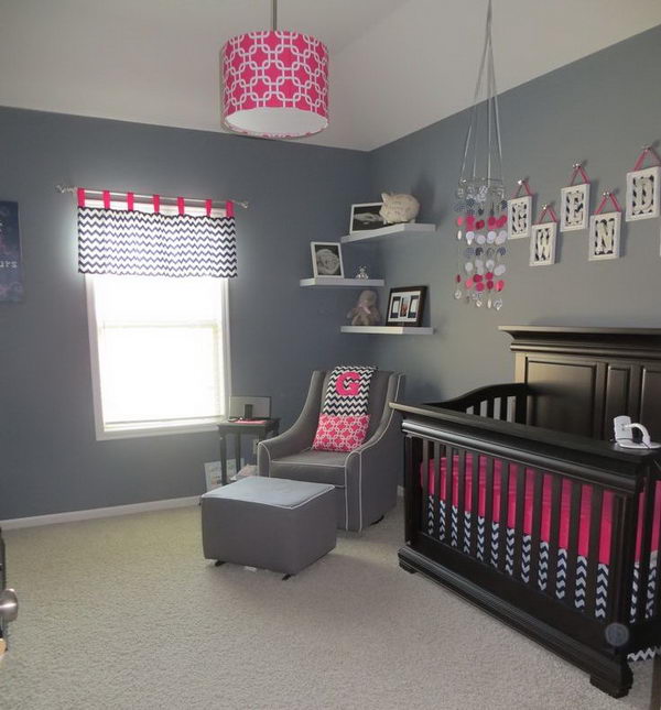 Navy Blue and Pink Nursery.