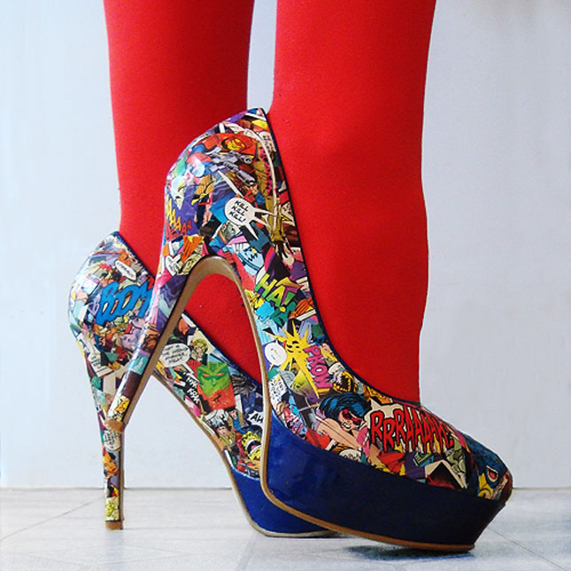 Comic Style Painted Shoes.