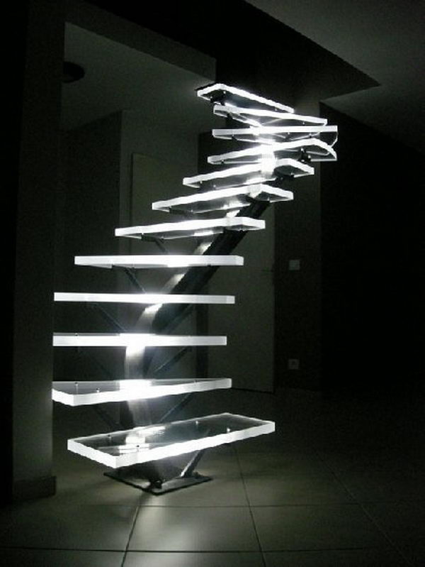 LED lighted Acrylic Stairs.