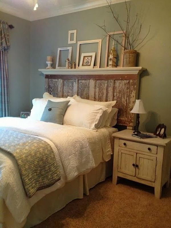 Vintage Headboard Made from Door.