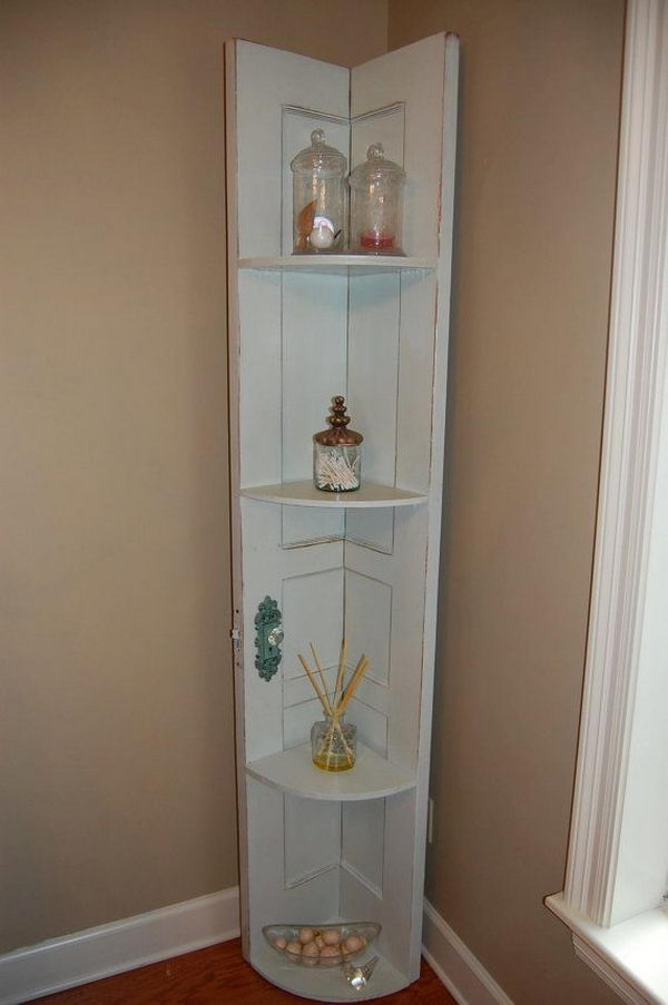 Corner Shelf Made from Door.