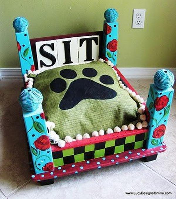 Cool Pet Bed Ideas. Unused stuff at your home can be recycled and turned into pet beds that looks packed yet stylish.