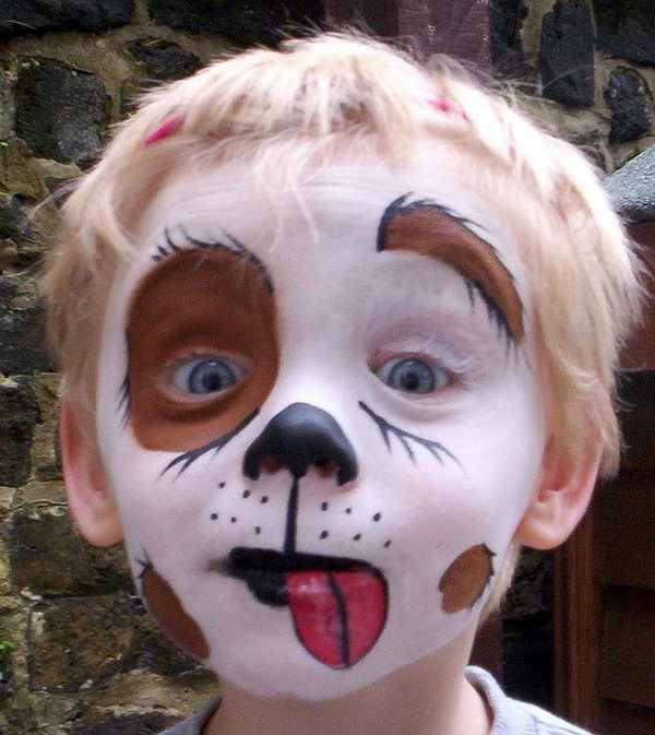 Puppy Dog Face Paint. Cool Face Painting Ideas For Kids, which transform the faces of little ones without requiring professional-quality painting skills.