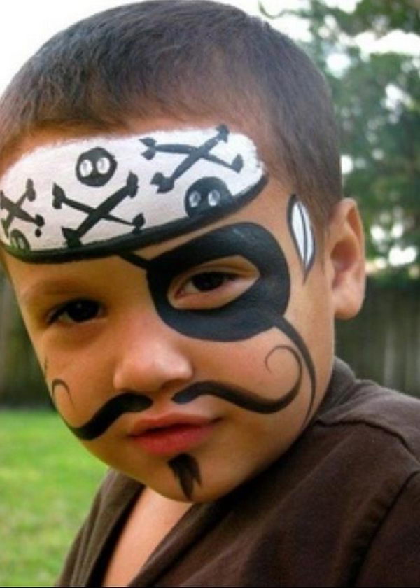 Pirate. Cool Face Painting Ideas For Kids, which transform the faces of little ones without requiring professional-quality painting skills.