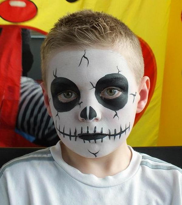 Skeleton Idea. Cool Face Painting Ideas For Kids, which transform the faces of little ones without requiring professional-quality painting skills.