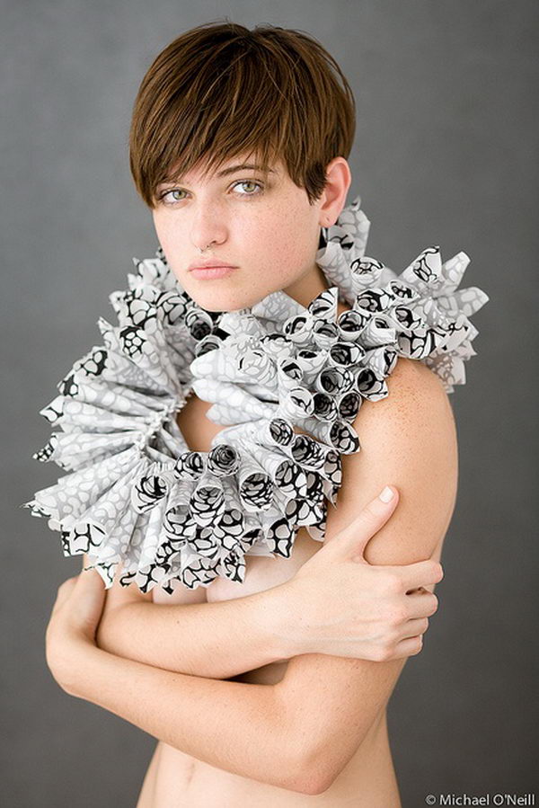 Creative and Fashionable Newspaper Craft. It looks elegant and worth money instead of just recycled news paper.