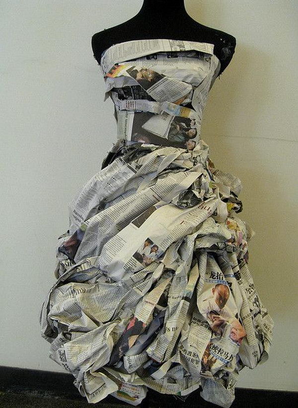 Creative and Fashionable Newspaper Craft. It looks elegant and worth money instead of just recycled news paper.