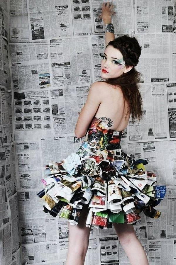 Creative and Fashionable Newspaper Craft. It looks elegant and worth money instead of just recycled news paper.