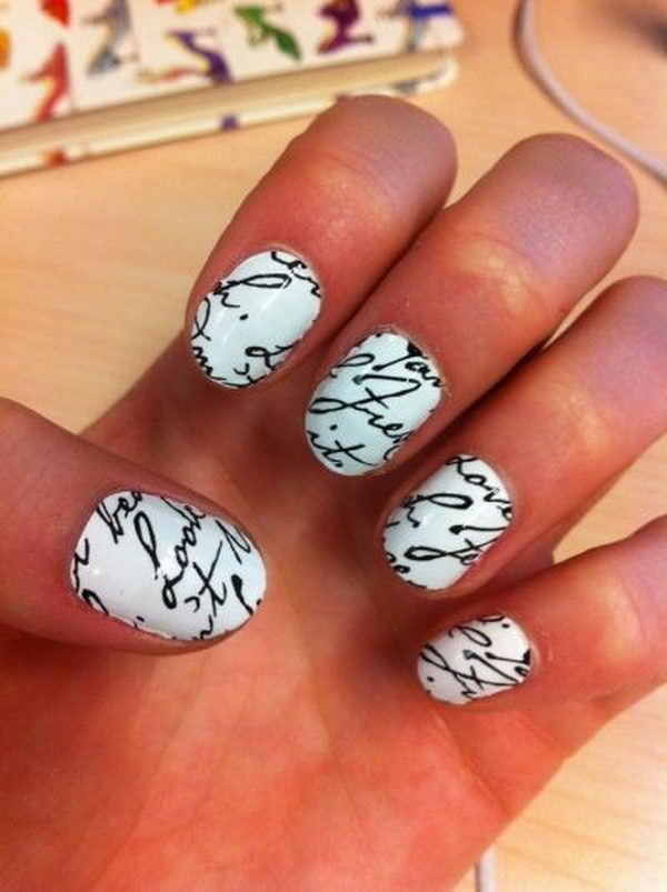 Newspaper Nail Art.