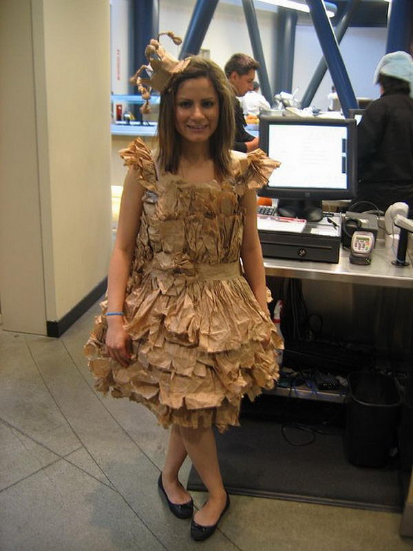 Paper Bag Princess. There is no easier costume than a paper bag mask. Grab a paper bag and cut out holes for your eyes then grab a few markers and let your imagination go wild. They are so simple for kids to make and to wear.