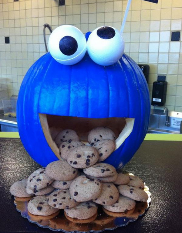 Cookie Monster Pumpkin.