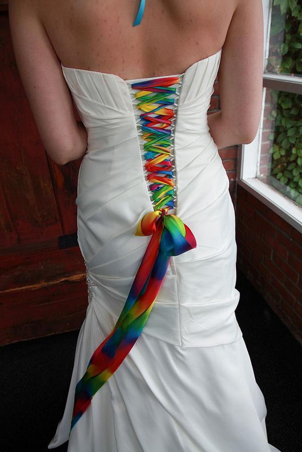 Gorgeous Rainbow Colored Dress. How fashionable for girls to wear a gorgeous and colorful dress.