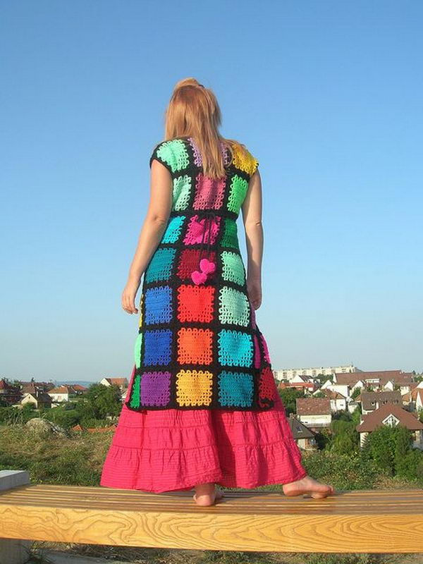 Gorgeous Rainbow Colored Dress. How fashionable for girls to wear a gorgeous and colorful dress.