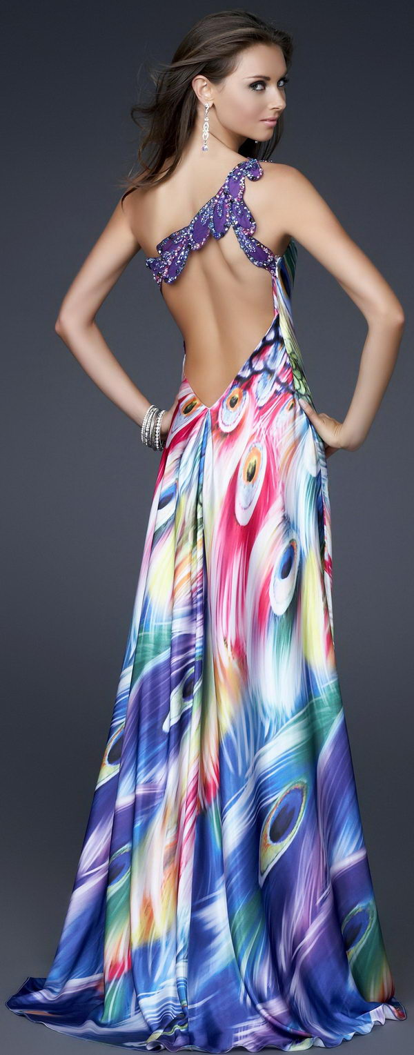 Gorgeous Rainbow Colored Dress. How fashionable for girls to wear a gorgeous and colorful dress.