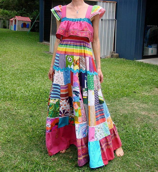 Gorgeous Rainbow Colored Dress. How fashionable for girls to wear a gorgeous and colorful dress.