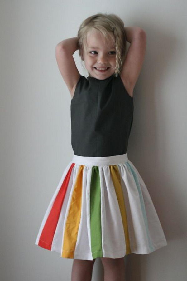 Gorgeous Rainbow Colored Dress. How fashionable for girls to wear a gorgeous and colorful dress.