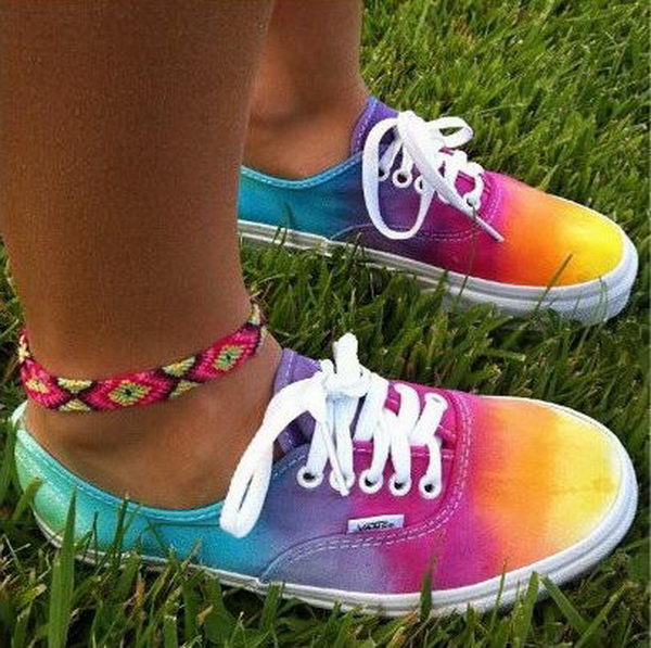 Rainbow Colored Shoes. Colorful and beautiful shoes are always girls' love.