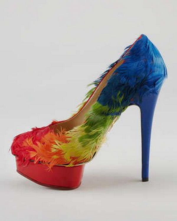 Rainbow Colored Shoes. Colorful and beautiful shoes are always girls' love.