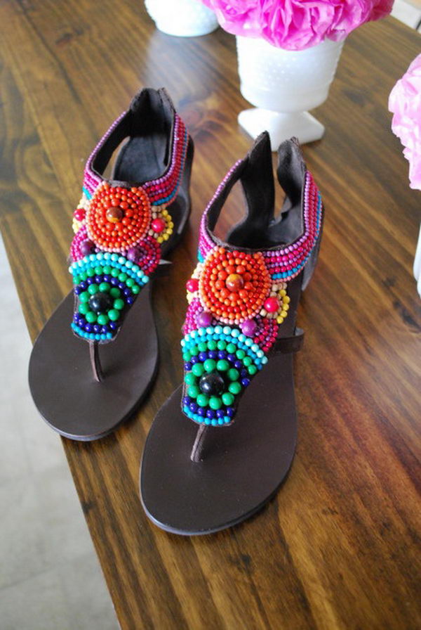 Rainbow Colored Shoes. Colorful and beautiful shoes are always girls' love.