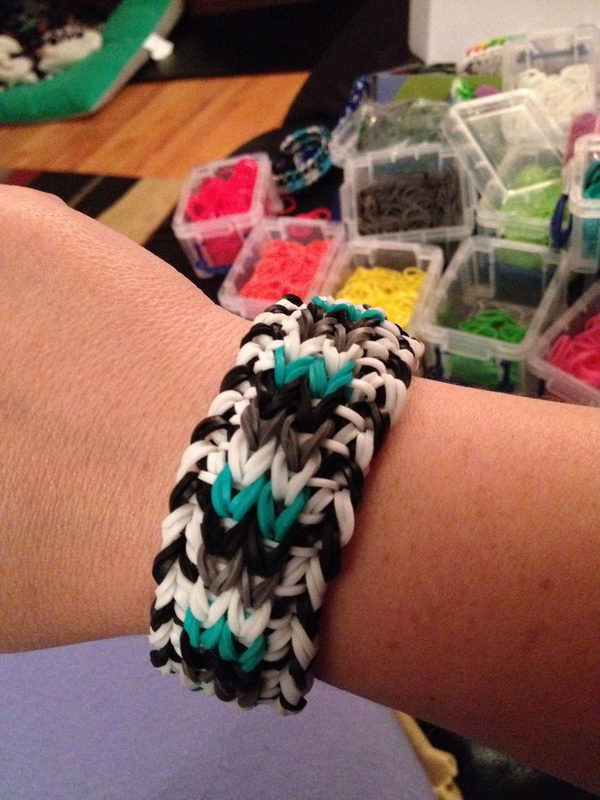 Sailor Pinstripe Rainbow Loom Bracelet. Rainbow Loom is one of the top gifts for kids, and every kid seems to have at least one piece of rubber band jewelry.