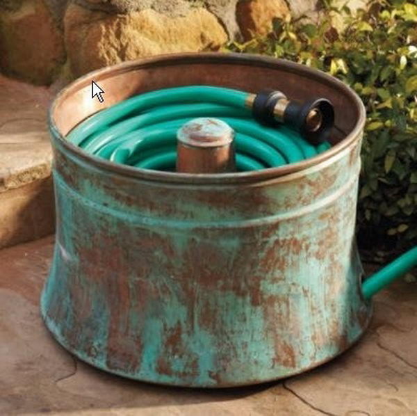 Water Hose Storage With Washing Machine Drums.