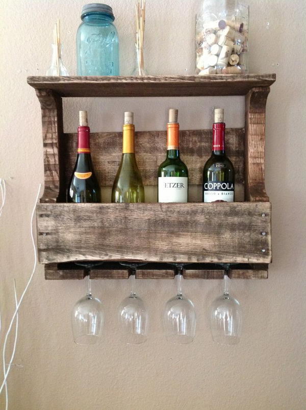 Reclaimed Wood Wine Rack. Really fun to create and have an aesthetic appeal that applies to your unique home.