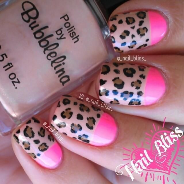 Leopard Half Moon Nail Art. A great way to express your love for wildlife and leopard or cheetah in particular.