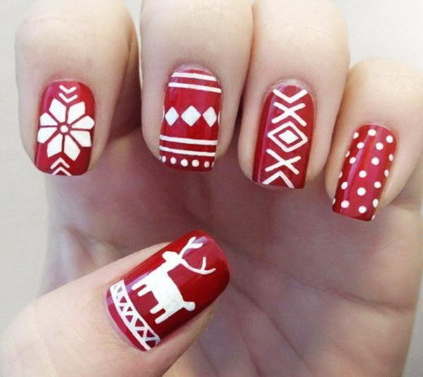 Cool Christmas Nail Designs. Decorate your nails in the spirit of Christmas.