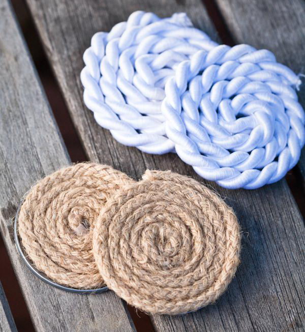 DIY Nautical Rope Coasters.