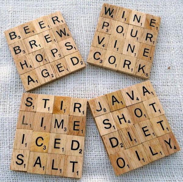 Scrabble Drink Coasters.