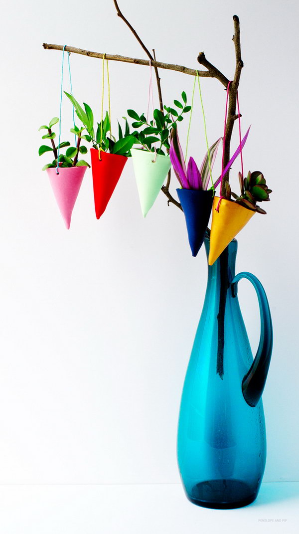 Colorful hanging garden. These container gardening ideas offer a great way to brighten your surroundings immediately. Make your home look different unique and interesting.