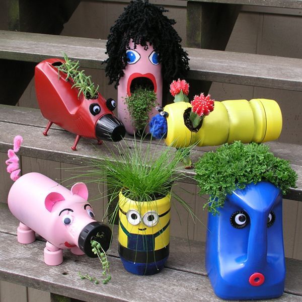 Cute upcycled planters for kids. These container gardening ideas offer a great way to brighten your surroundings immediately. Make your home look different unique and interesting.