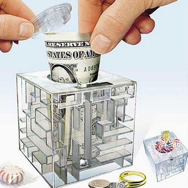 Maze Money Box. A great way to introduce the concept of saving and spending to your little ones.