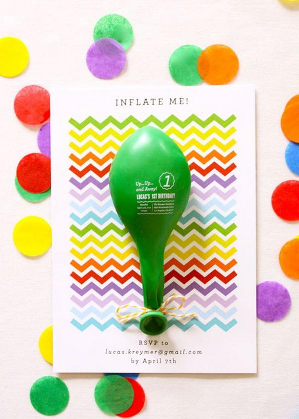 Event Details Printed on a Balloon. Rainbow colors are perfect for a festive event, from kids or adult birthdays to anniversaries or graduation.