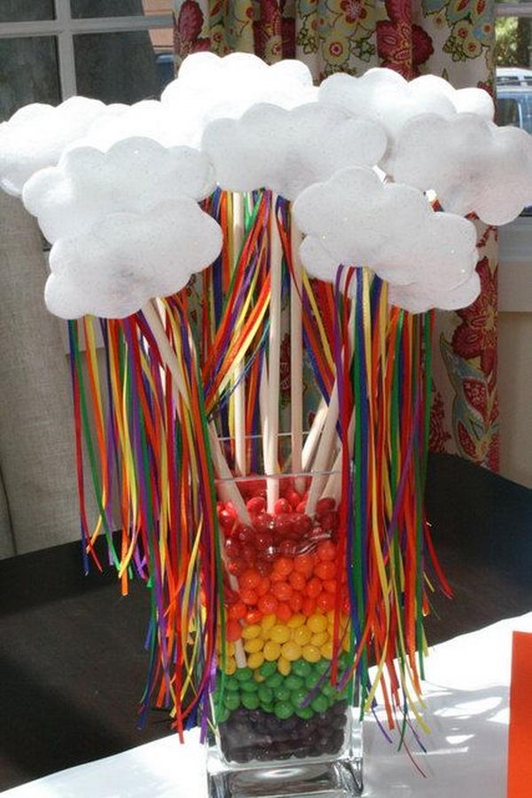 Candy Decoration. Rainbow colors are perfect for a festive event, from kids or adult birthdays to anniversaries or graduation.