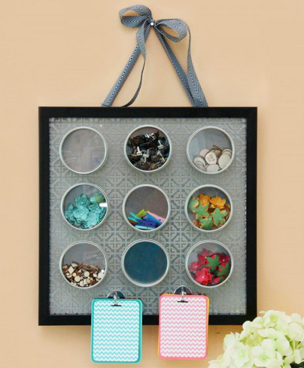 magnetic embellishment organizer. Smart, well-organized, bright and beautiful. The right storage containers can make a difference in storing your possessions for safekeeping and easy access.