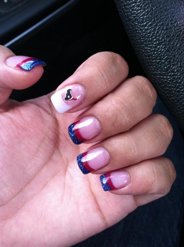 Cool Football Nail Art. A fun way to support your team and show off your team spirit throughout the football season.