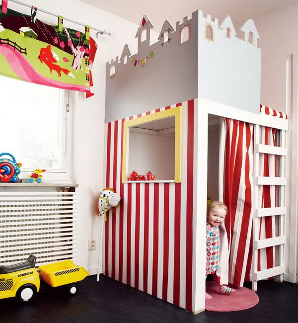 Circus themed playhouse. Great idea to bring the fun indoors.