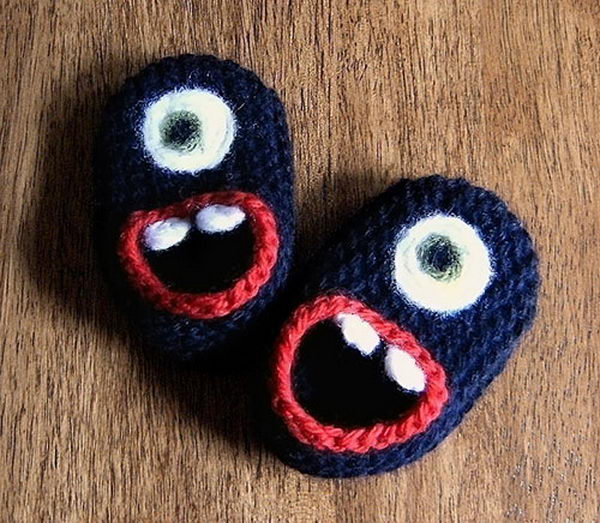 Monster Baby Shoes. Cool Knitting Project Ideas