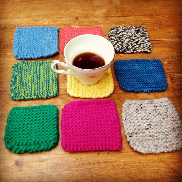 Knitted Coasters. Cool Knitting Project Ideas