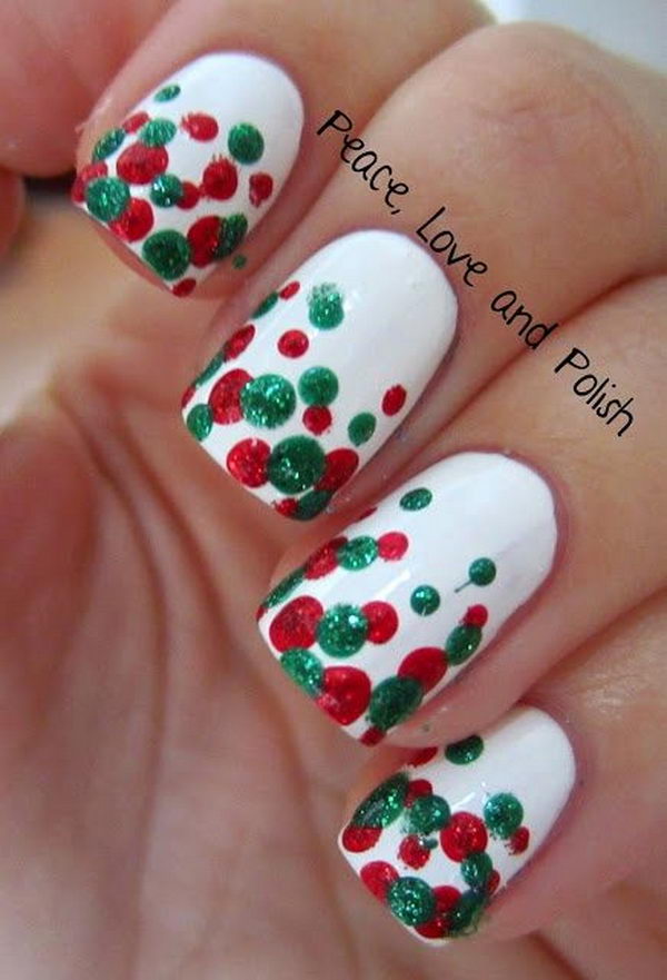 Cute Polka Dot Nail Art. Polka dot is a pattern consisting of an array of filled circles.