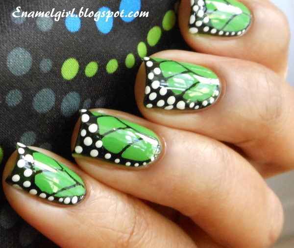 Cute Polka Dot Nail Art. Polka dot is a pattern consisting of an array of filled circles.