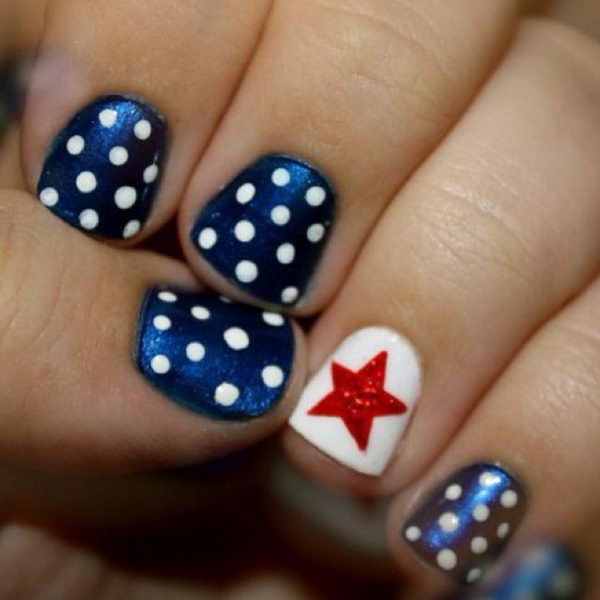 Cute Polka Dot Nail Art. Polka dot is a pattern consisting of an array of filled circles.