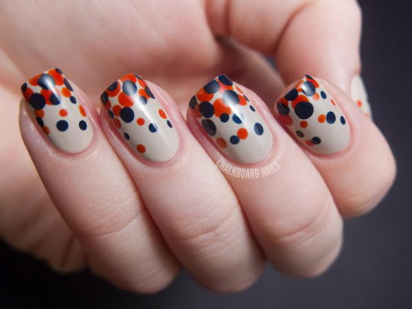 Cute Polka Dot Nail Art. Polka dot is a pattern consisting of an array of filled circles.