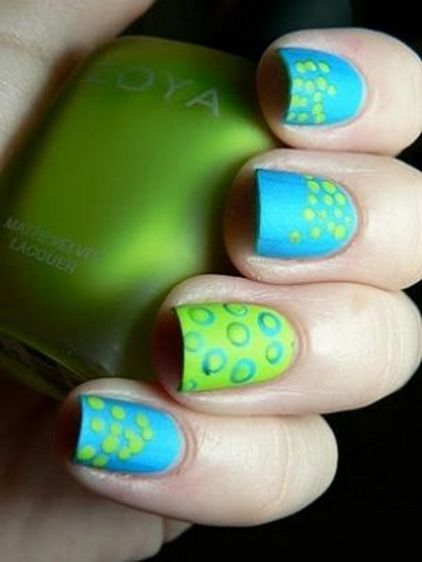 Cute Polka Dot Nail Art. Polka dot is a pattern consisting of an array of filled circles.