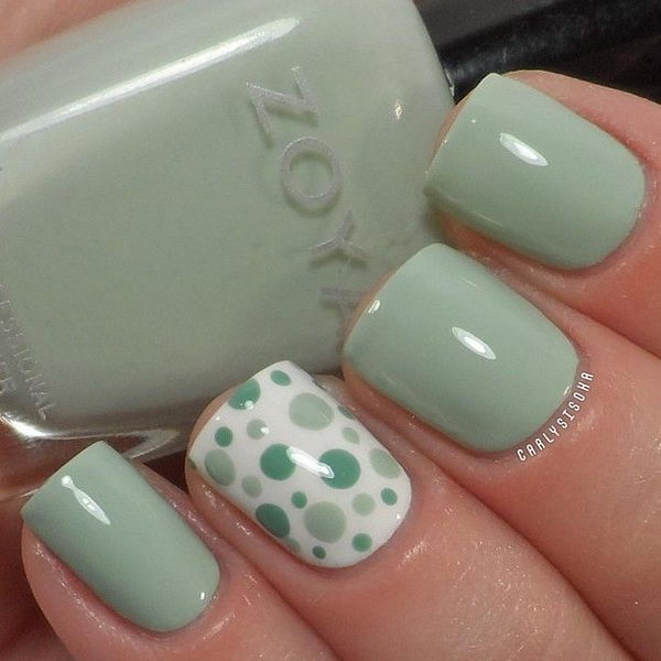 Cute Polka Dot Nail Art. Polka dot is a pattern consisting of an array of filled circles.