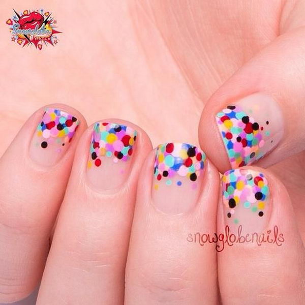 Cute Polka Dot Nail Art. Polka dot is a pattern consisting of an array of filled circles.