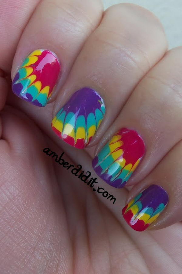 Cool Rainbow Nail Art. A beautiful and fun way to brighten up your everyday look or accessorize a special occasion outfit.