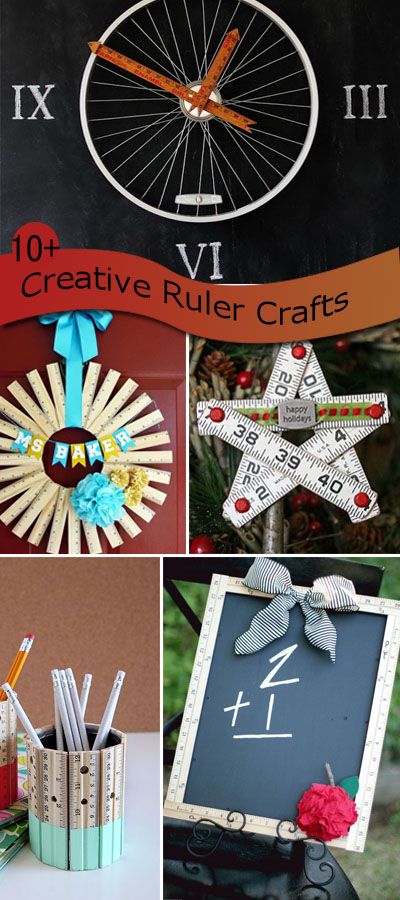 Creative ideas to repurpose yardsticks and rulers. These crafts are perfect for back-to-school or teacher gifts! 
