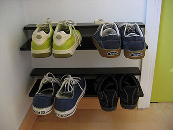 Low Profile Floating Shoe Rack for Storage,